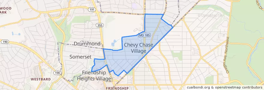 Mapa de ubicacion de Chevy Chase Village.