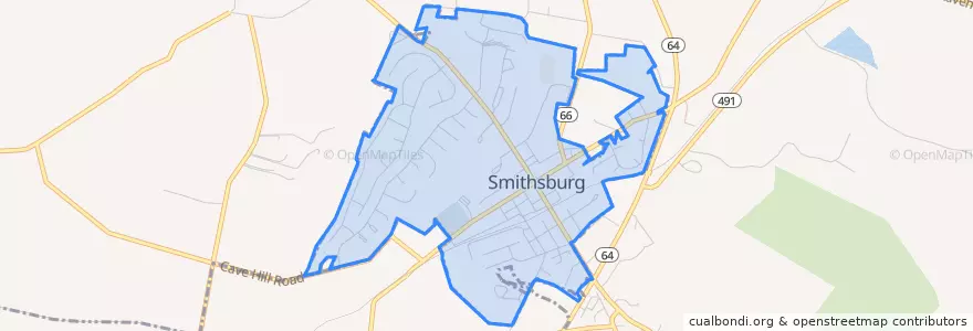 Mapa de ubicacion de Smithsburg.