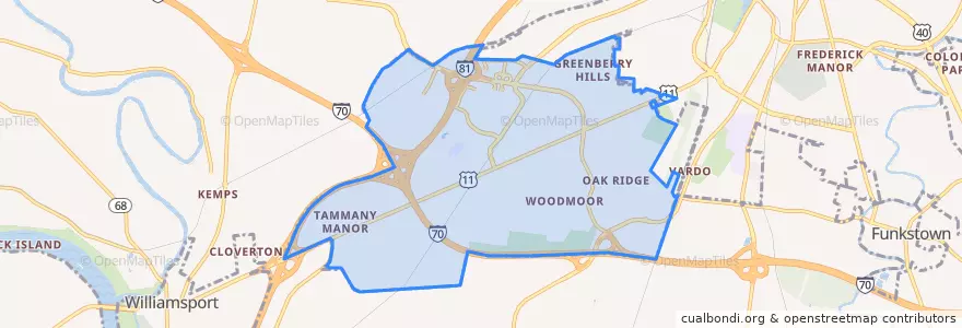Mapa de ubicacion de Halfway.