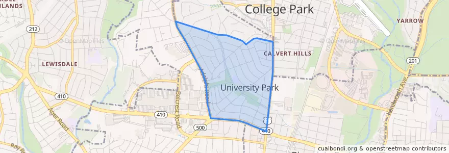 Mapa de ubicacion de University Park.