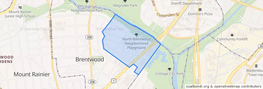 Mapa de ubicacion de North Brentwood.