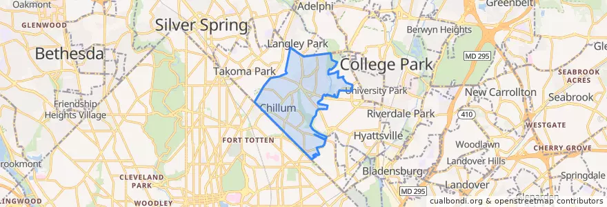 Mapa de ubicacion de Chillum.