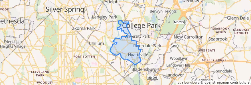 Mapa de ubicacion de Hyattsville.
