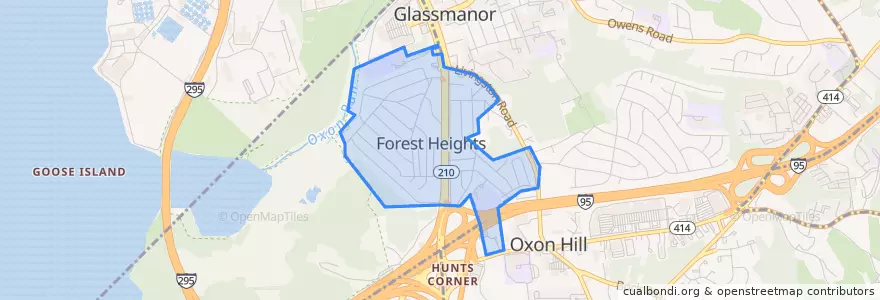 Mapa de ubicacion de Forest Heights.