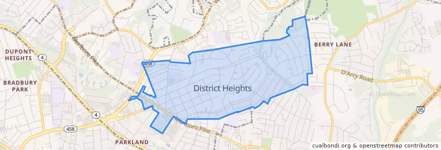 Mapa de ubicacion de District Heights.