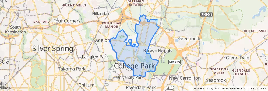 Mapa de ubicacion de College Park.