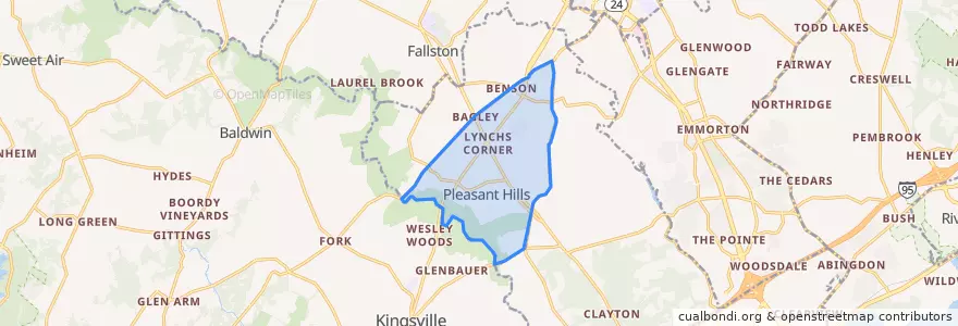 Mapa de ubicacion de Pleasant Hills.