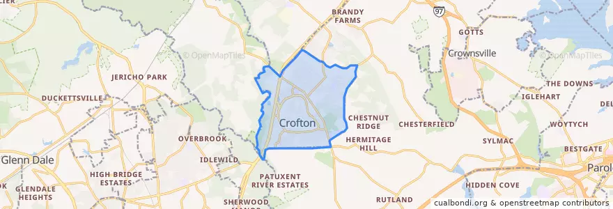 Mapa de ubicacion de Crofton.