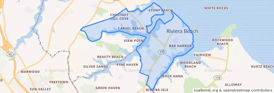 Mapa de ubicacion de Riviera Beach.