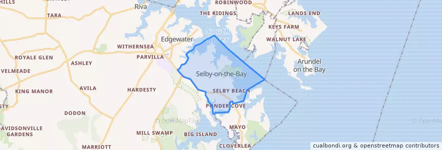 Mapa de ubicacion de Selby-on-the-Bay.