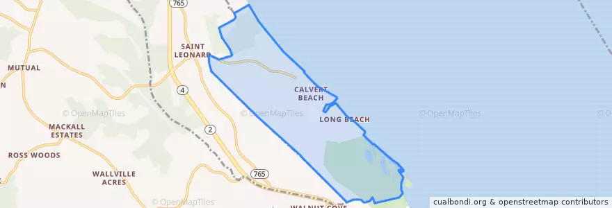 Mapa de ubicacion de Calvert Beach-Long Beach.