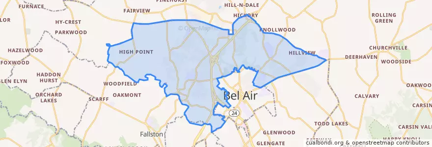 Mapa de ubicacion de Bel Air North.