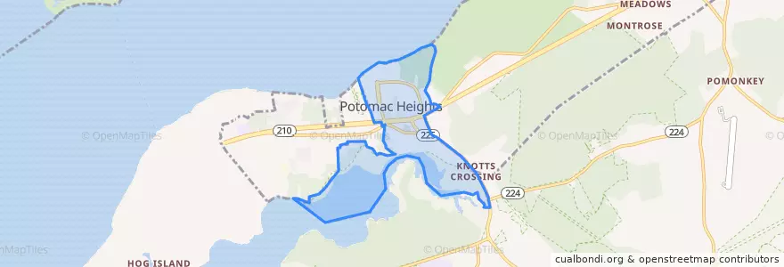 Mapa de ubicacion de Potomac Heights.