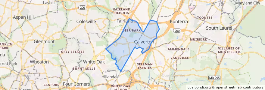 Mapa de ubicacion de Calverton.