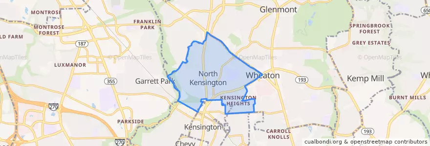 Mapa de ubicacion de North Kensington.
