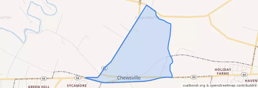 Mapa de ubicacion de Chewsville.