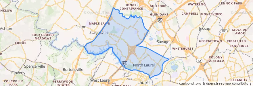 Mapa de ubicacion de North Laurel.