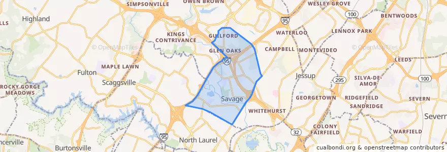 Mapa de ubicacion de Savage-Guilford.