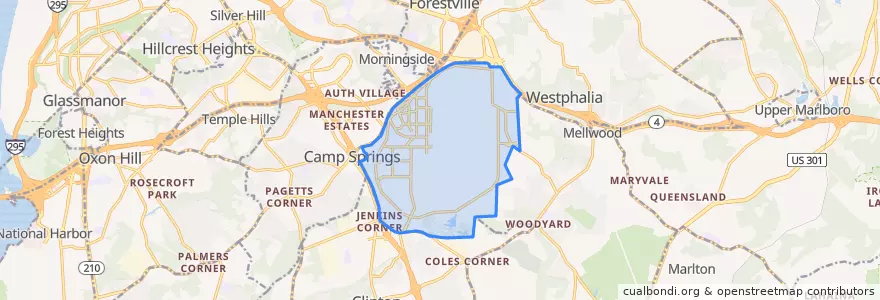 Mapa de ubicacion de Joint Base Andrews.