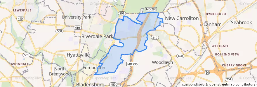 Mapa de ubicacion de East Riverdale.