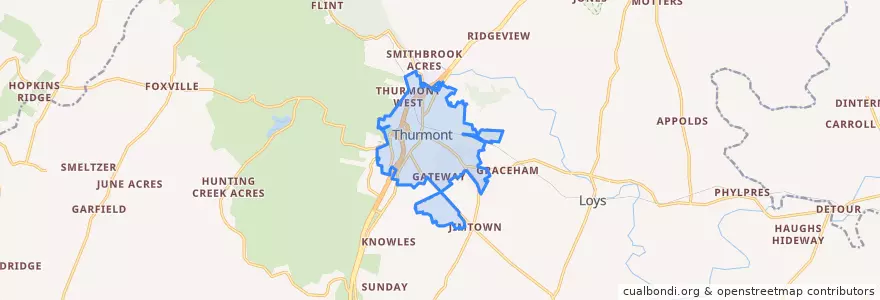 Mapa de ubicacion de Thurmont.