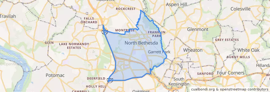 Mapa de ubicacion de North Bethesda.