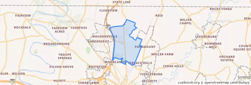 Mapa de ubicacion de Fountainhead-Orchard Hills.