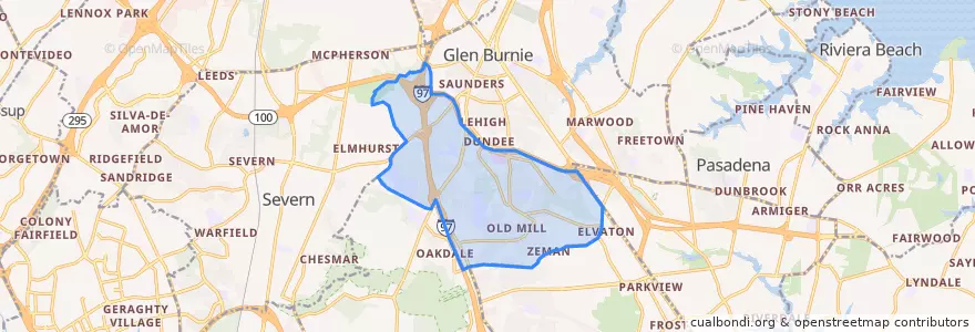 Mapa de ubicacion de South Gate.