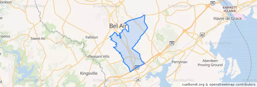Mapa de ubicacion de Bel Air South.