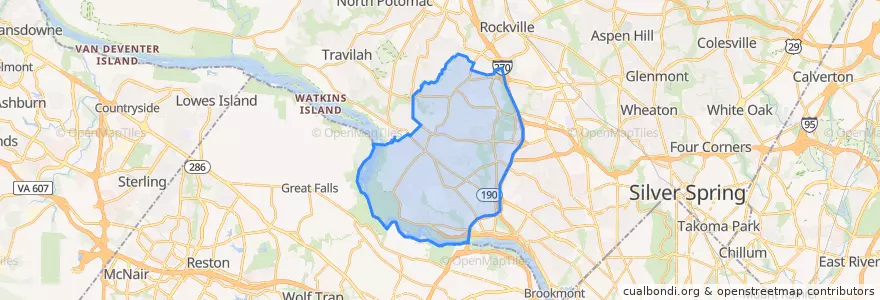 Mapa de ubicacion de Potomac.