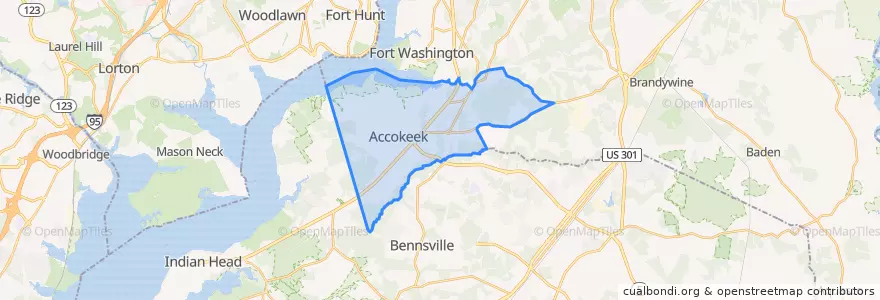 Mapa de ubicacion de Accokeek.