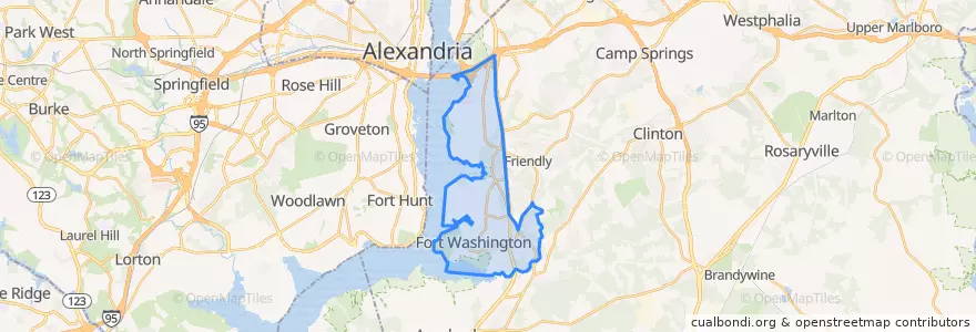 Mapa de ubicacion de Fort Washington.