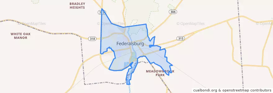Mapa de ubicacion de Federalsburg.