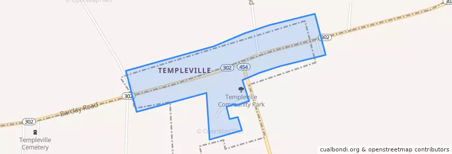 Mapa de ubicacion de Templeville.