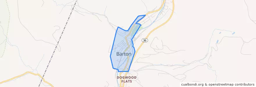 Mapa de ubicacion de Barton.