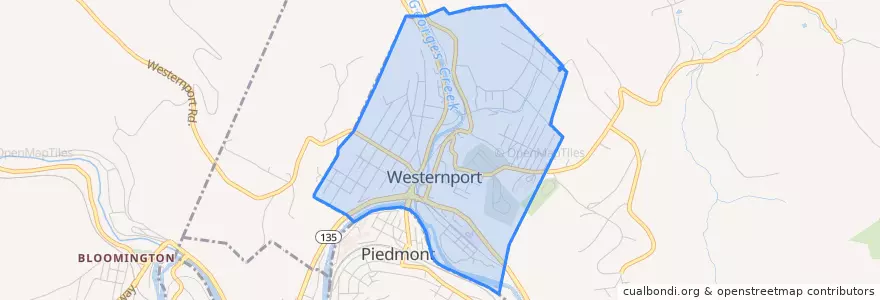 Mapa de ubicacion de Westernport.