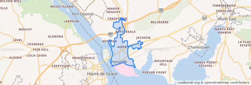 Mapa de ubicacion de Perryville.