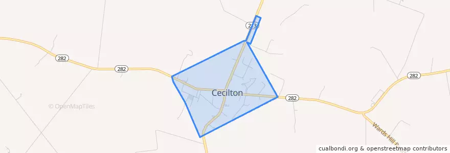 Mapa de ubicacion de Cecilton.