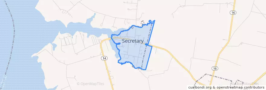 Mapa de ubicacion de Secretary.