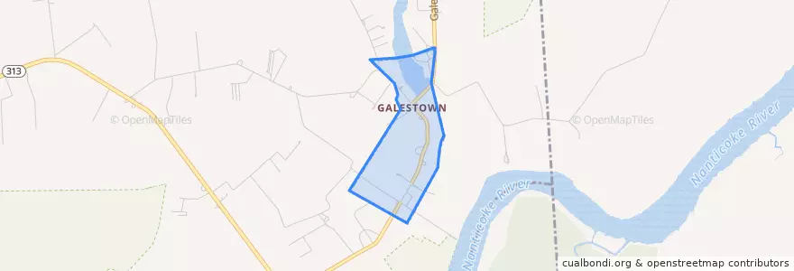 Mapa de ubicacion de Galestown.