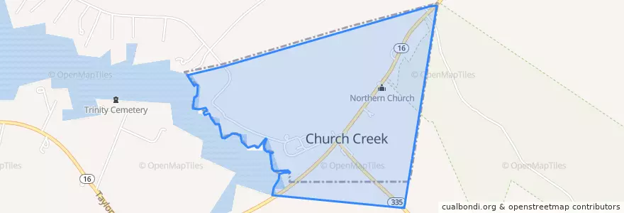 Mapa de ubicacion de Church Creek.