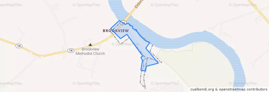 Mapa de ubicacion de Brookview.
