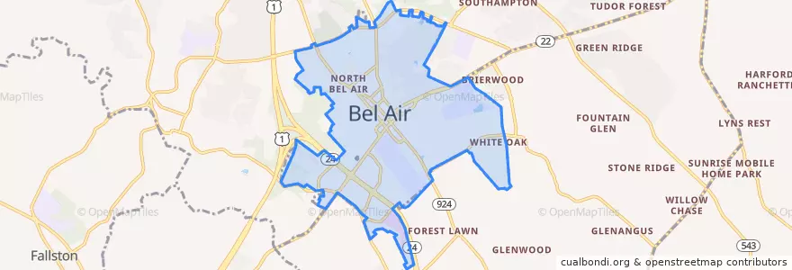 Mapa de ubicacion de Bel Air.
