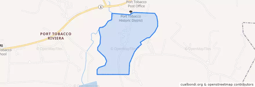 Mapa de ubicacion de Port Tobacco Village.