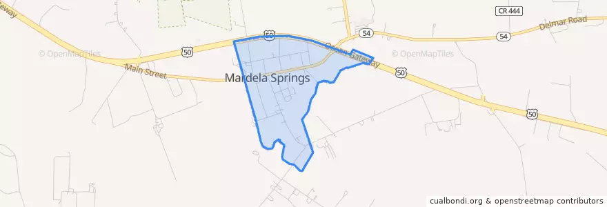Mapa de ubicacion de Mardela Springs.