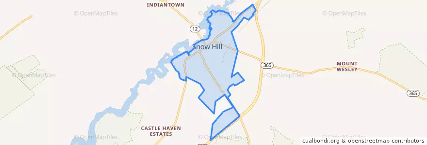 Mapa de ubicacion de Snow Hill.