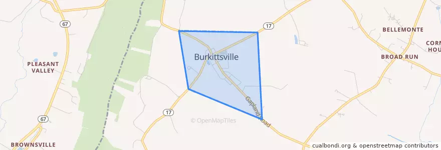 Mapa de ubicacion de Burkittsville.