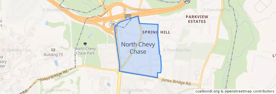 Mapa de ubicacion de North Chevy Chase.