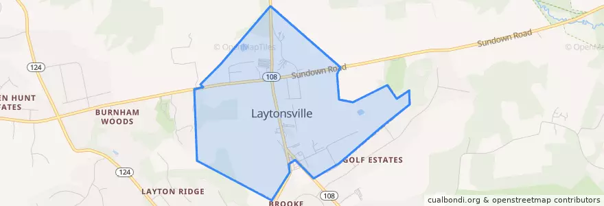 Mapa de ubicacion de Laytonsville.