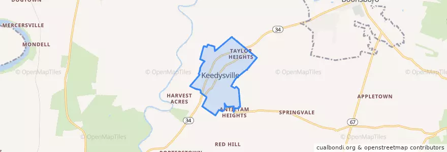 Mapa de ubicacion de Keedysville.